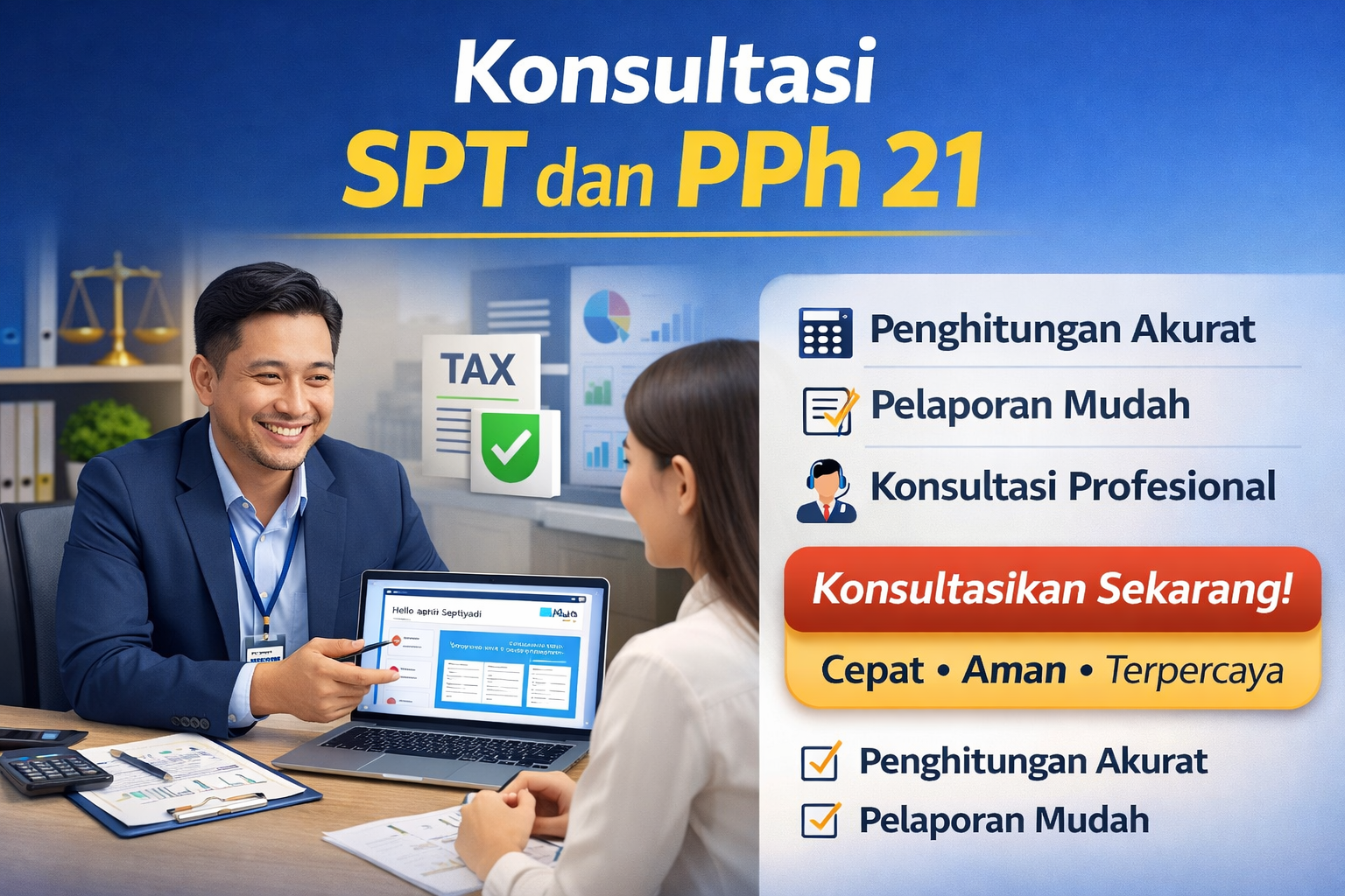 Laporan Pajak Online Akurat: Konsultasi SPT dan PPh 21 